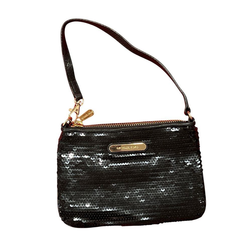 Michael Kors Sequined Evening Bag Black‎ Handbag